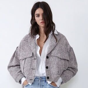 Zara Textured tweed Jacket
